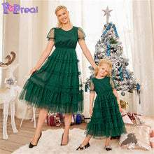 Load image into Gallery viewer, Mom Daughter Dress Fashion Lace Wave Point