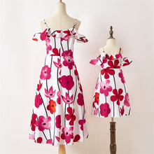 Load image into Gallery viewer, PopReal Parent Child Outfit Fashion Flowers Print Mom And Daughter