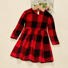 Load image into Gallery viewer, PopReal Parent Child Outfit Fashion Plaid Print V Neck Mom And