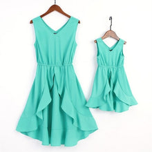 Load image into Gallery viewer, PopReal Parent Child Outfit Mom And Daughter Skirt Fashion Solid Dress