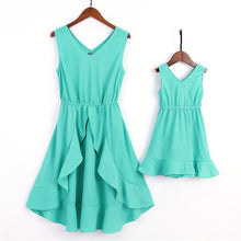 Load image into Gallery viewer, PopReal Parent Child Outfit Mom And Daughter Skirt Fashion Solid Dress