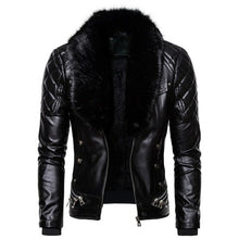Load image into Gallery viewer, Popest Punk Leather Jacket Men Thick Rivet Design
