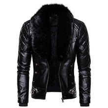 Load image into Gallery viewer, Popest Punk Leather Jacket Men Thick Rivet Design