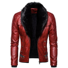 Load image into Gallery viewer, Popest Punk Leather Jacket Men Thick Rivet Design