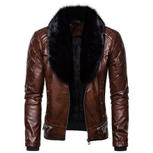 Load image into Gallery viewer, Popest Punk Leather Jacket Men Thick Rivet Design