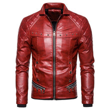 Load image into Gallery viewer, Popest Punk Leather Jacket Men Thick Rivet Design