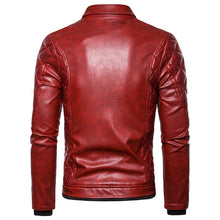 Load image into Gallery viewer, Popest Punk Leather Jacket Men Thick Rivet Design