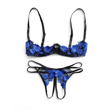Load image into Gallery viewer, Porno Sex Underwear V neck Lingerie Straps Bra and Panty Garter