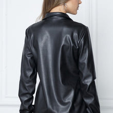 Load image into Gallery viewer, Pu Leather Black Coat Jacket Streetwear