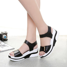 Load image into Gallery viewer, Pu Leather Women Sandals Shoes Platform Ladies White Sneakers Sandals