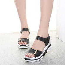 Load image into Gallery viewer, Pu Leather Women Sandals Shoes Platform Ladies White Sneakers Sandals