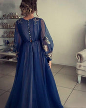 Load image into Gallery viewer, Puff Sleeves Evening Dress Party Gowns Robe De Soiree Formal Prom