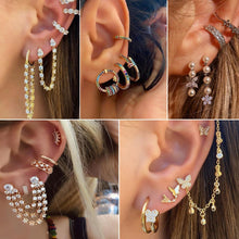 Load image into Gallery viewer, Punk Earrings Set For Women Trendy Girls Simple Butterfly Crystal Ear