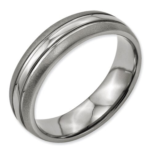 Pure Titanium Rings Wedding Band Mens Jewelry Sandblasting Edges and