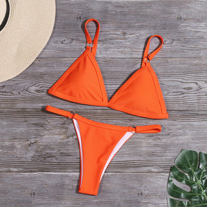 Push Up bra bikini set Women Sexy Solid Bikinis Two Piece Swimwear