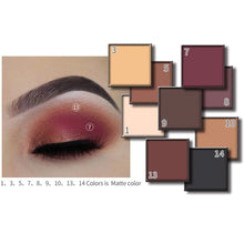 Load image into Gallery viewer, 14 Color Eyeshadow Palette Make Up Earth Eye Shadow Cosmetic