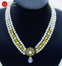 Load image into Gallery viewer, Qingmos 6 7mm Round Natural White Pearl Necklace for Women with 12mm