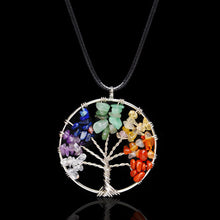 Load image into Gallery viewer, Quartz Natural Stone Tree Of Life Pendulum Pendant Necklace For Women