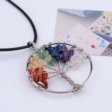 Load image into Gallery viewer, Quartz Natural Stone Tree Of Life Pendulum Pendant Necklace For Women