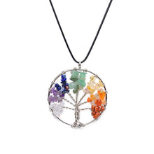 Load image into Gallery viewer, Quartz Natural Stone Tree Of Life Pendulum Pendant Necklace For Women