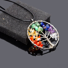 Load image into Gallery viewer, Quartz Natural Stone Tree Of Life Pendulum Pendant Necklace For Women