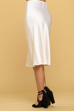Load image into Gallery viewer, Solid Satin Midi Skirt with Lining