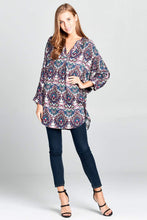 Load image into Gallery viewer, BOHO PRINT TUNIC TOP