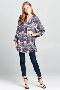 BOHO PRINT TUNIC TOP