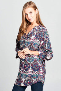 BOHO PRINT TUNIC TOP