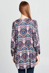 BOHO PRINT TUNIC TOP