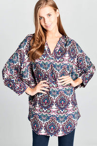 BOHO PRINT TUNIC TOP