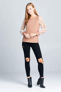 LONG SLEEVE SHIMMER TOP