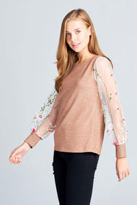 LONG SLEEVE SHIMMER TOP