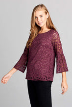 Load image into Gallery viewer, PATTERNED KNIT LACE TOP