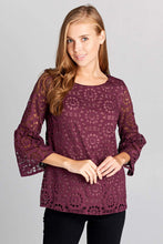 Load image into Gallery viewer, PATTERNED KNIT LACE TOP