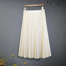 Load image into Gallery viewer, Autumn Winter PU Leather Pleated Skirts Elastic High