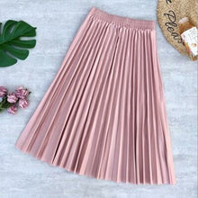 Load image into Gallery viewer, Autumn Winter PU Leather Pleated Skirts Elastic High