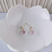 Load image into Gallery viewer, 14k Gold Genuine Gemstones Faceted Water Drop Pink Topaz - Sophornlilly
