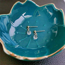 Load image into Gallery viewer, 14k Gold Genuine Gemstones Faceted Water Drop White Crystal - Sophornlilly