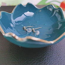 Load image into Gallery viewer, 14k Gold Genuine Gemstones Faceted Water Drop White Crystal - Sophornlilly