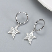 Load image into Gallery viewer, S925 Sterling Silver Earrings Female Five pointed Star Hoops - Sophornlilly