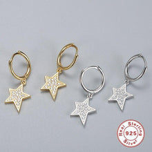 Load image into Gallery viewer, S925 Sterling Silver Earrings Female Five pointed Star Hoops - Sophornlilly