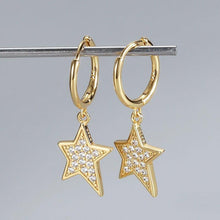 Load image into Gallery viewer, S925 Sterling Silver Earrings Female Five pointed Star Hoops - Sophornlilly