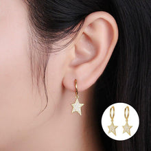 Load image into Gallery viewer, S925 Sterling Silver Earrings Female Five pointed Star Hoops - Sophornlilly