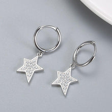Load image into Gallery viewer, S925 Sterling Silver Earrings Female Five pointed Star Hoops - Sophornlilly