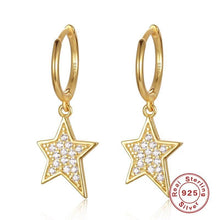 Load image into Gallery viewer, S925 Sterling Silver Earrings Female Five pointed Star Hoops - Sophornlilly
