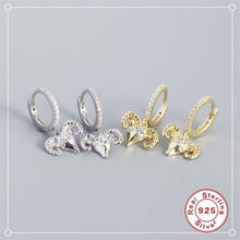 Load image into Gallery viewer, Sterling Silver Sheep Head Diamond Earrings Exquisite - Sophornlilly