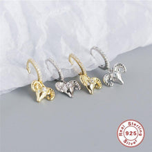 Load image into Gallery viewer, Sterling Silver Sheep Head Diamond Earrings Exquisite - Sophornlilly