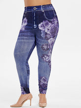 Load image into Gallery viewer, ROSEGAL 3D Jean Print Leggings Female Skinny Gym Yoga Jeggings