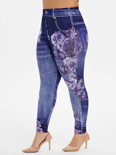 Load image into Gallery viewer, ROSEGAL 3D Jean Print Leggings Female Skinny Gym Yoga Jeggings